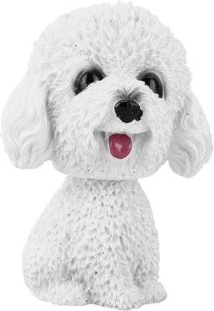 Shaking Dog Decor, Bobble Dog, Car Interior Dog Decor, Simulation Shaking Dog Decor Bobble Toy Car Interior Dashboard Ornament(Teddy (White))