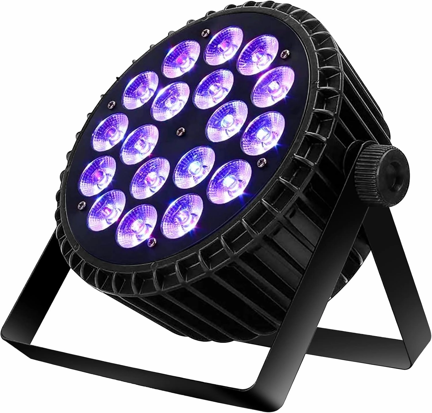 SHEHDS LED Stage Par Lights LED 18X18W DJ Stage Lights RGBWA UV 6in1 Wash/Strobe Effect DMX512 Control Sound Activated Aluminum Alloy Shell Uplighting Lights for Concerts Family Party-1 Pack