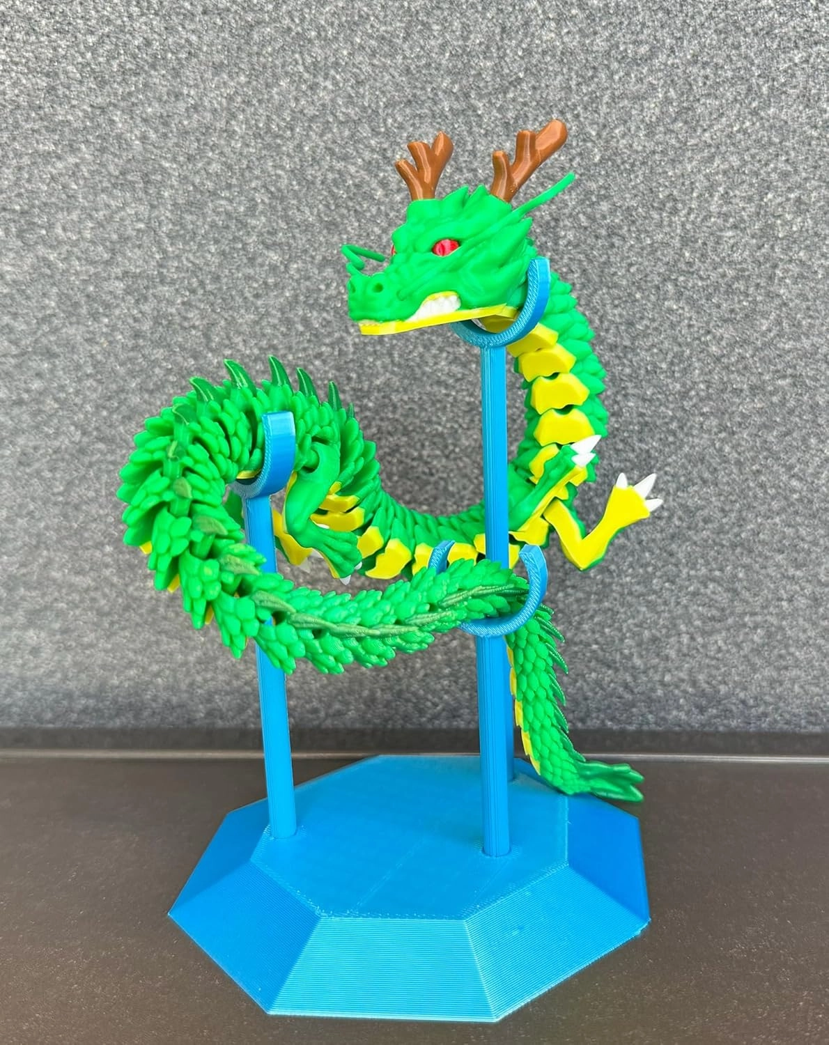 Shenron Figure - 45cm Articulated 3D Printed Dragon with Stand, Flexible Shenlong Action Figure for Desk Decor, Cake Topper, Stress Relief Toy