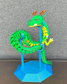 Shenron Figure - 45cm Articulated 3D Printed Dragon with Stand, Flexible Shenlong Action Figure for Desk Decor, Cake Topper, Stress Relief Toy