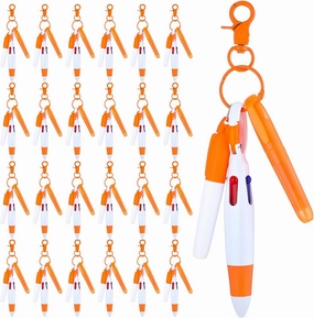 Sherr 25 Sets Mini Highlighter Nurse Pens Including Retractable Shuttle Pens Highlighter Permanent Marker Nursing Keychain Clip Nurse Badge for Nursing Student School Staff(Orange)