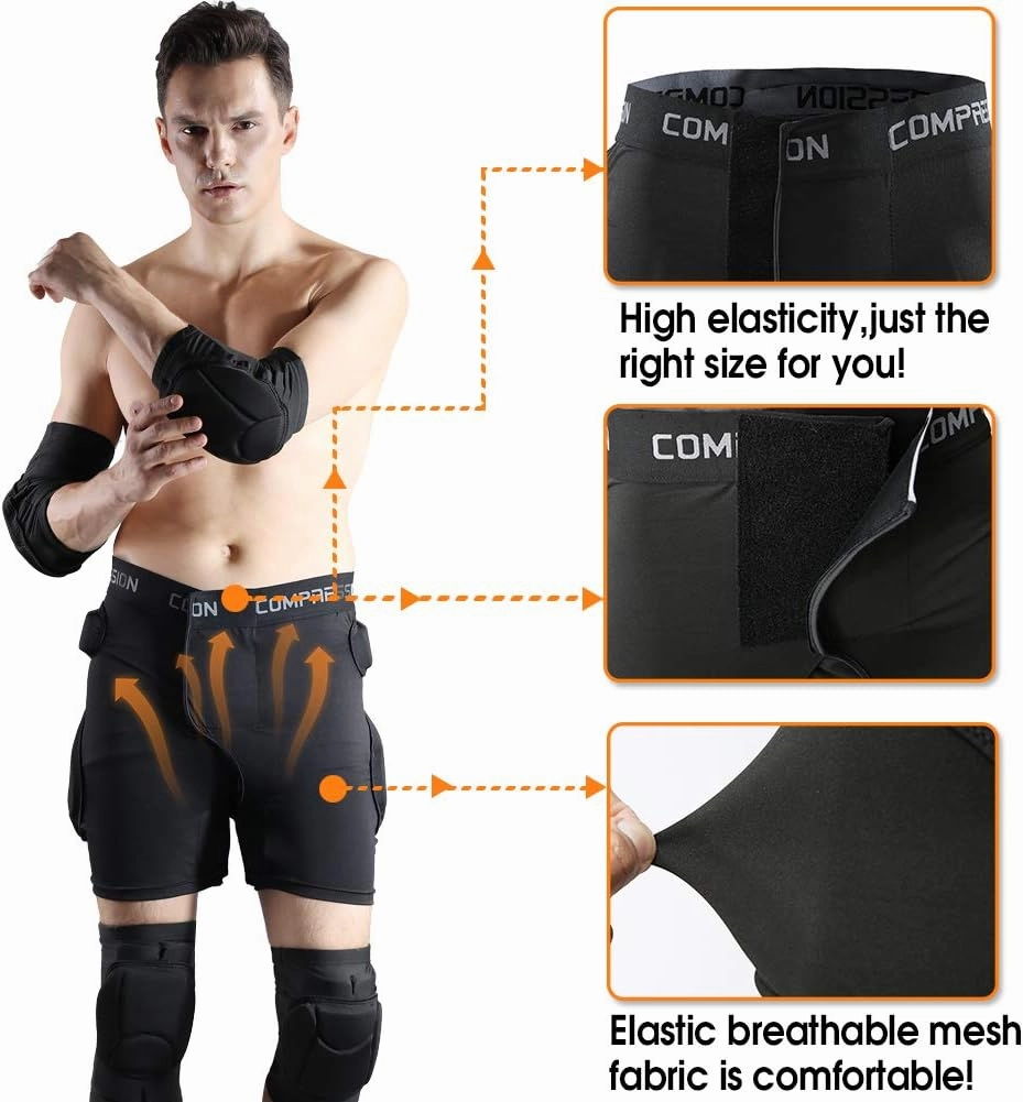Shinestone Protective Padded Shorts Detachable Pants