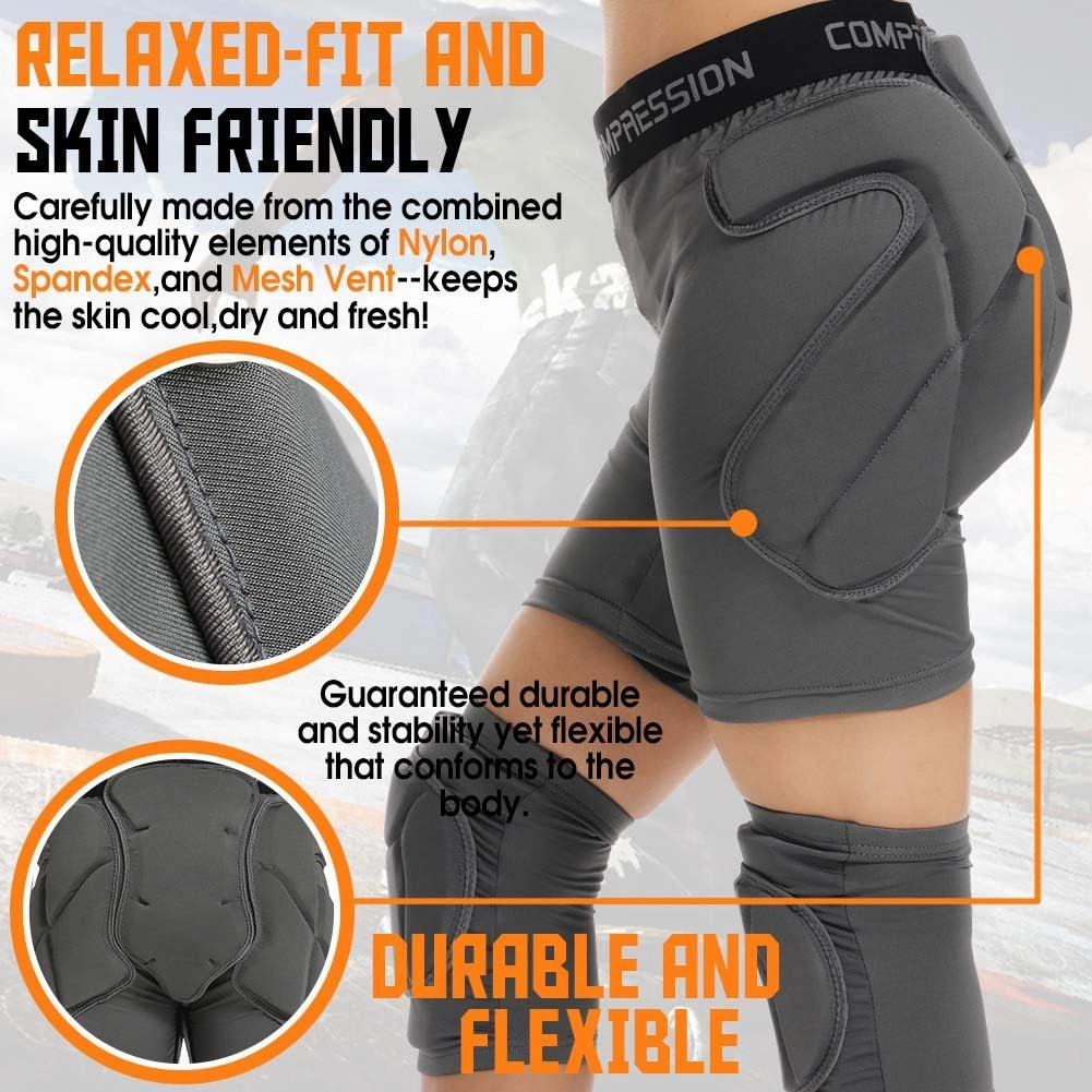 Shinestone Protective Padded Shorts Detachable Pants