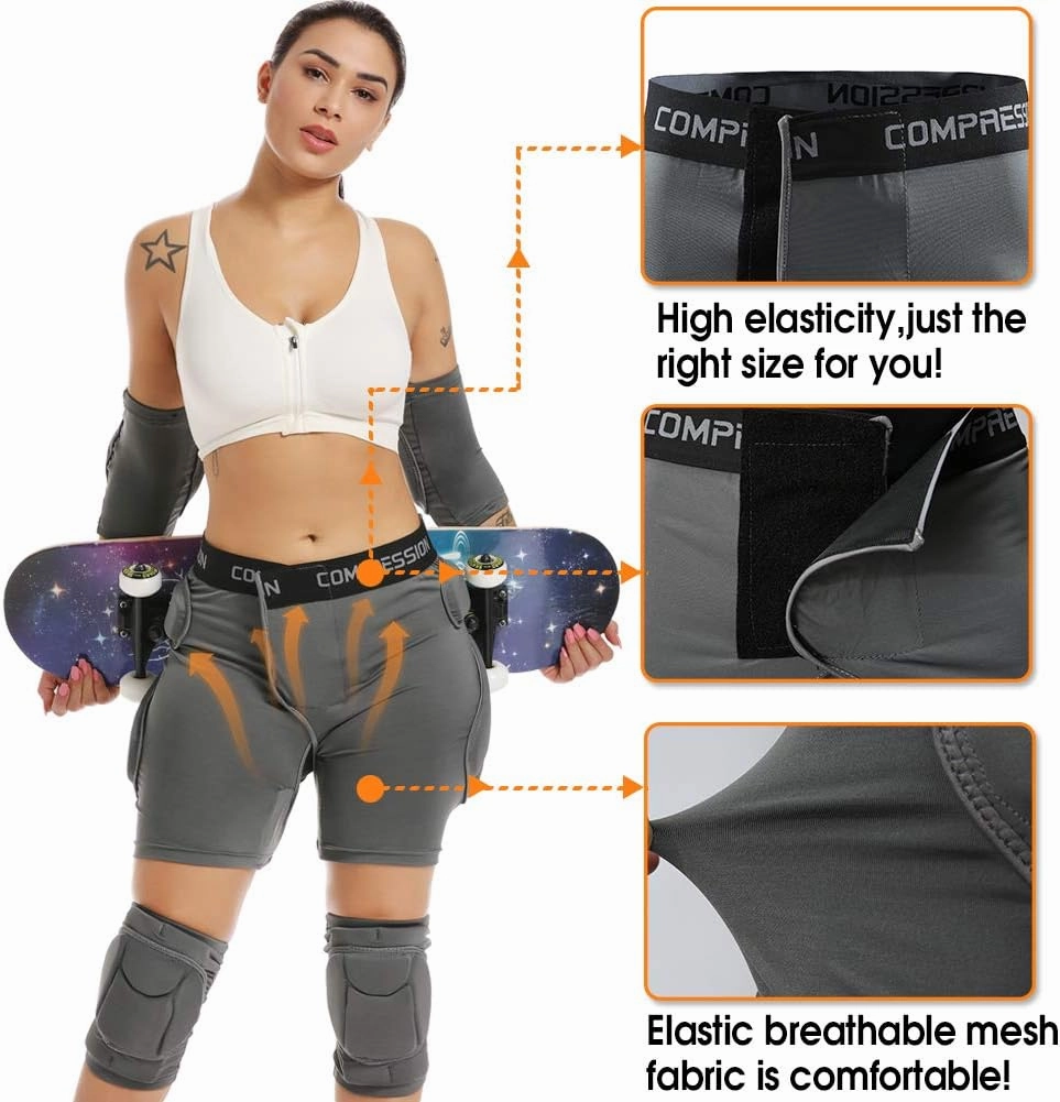 Shinestone Protective Padded Shorts Detachable Pants