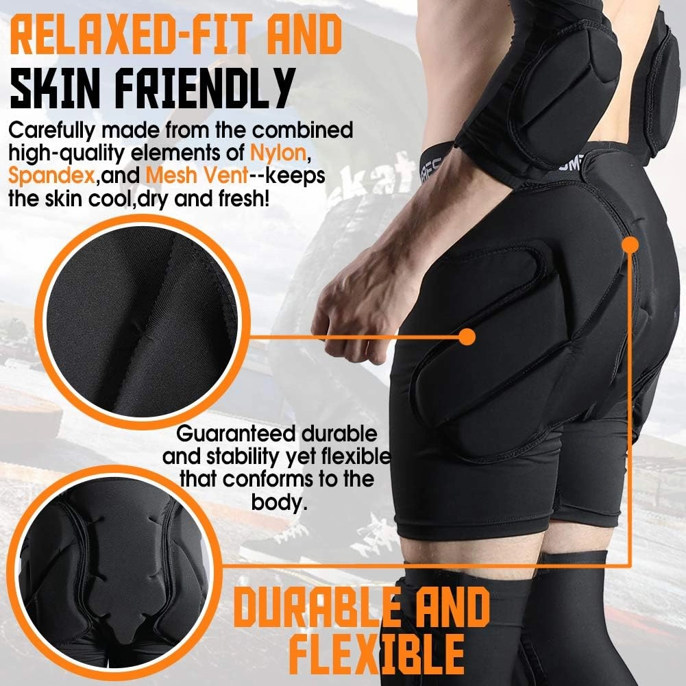 Shinestone Protective Padded Shorts Detachable Pants