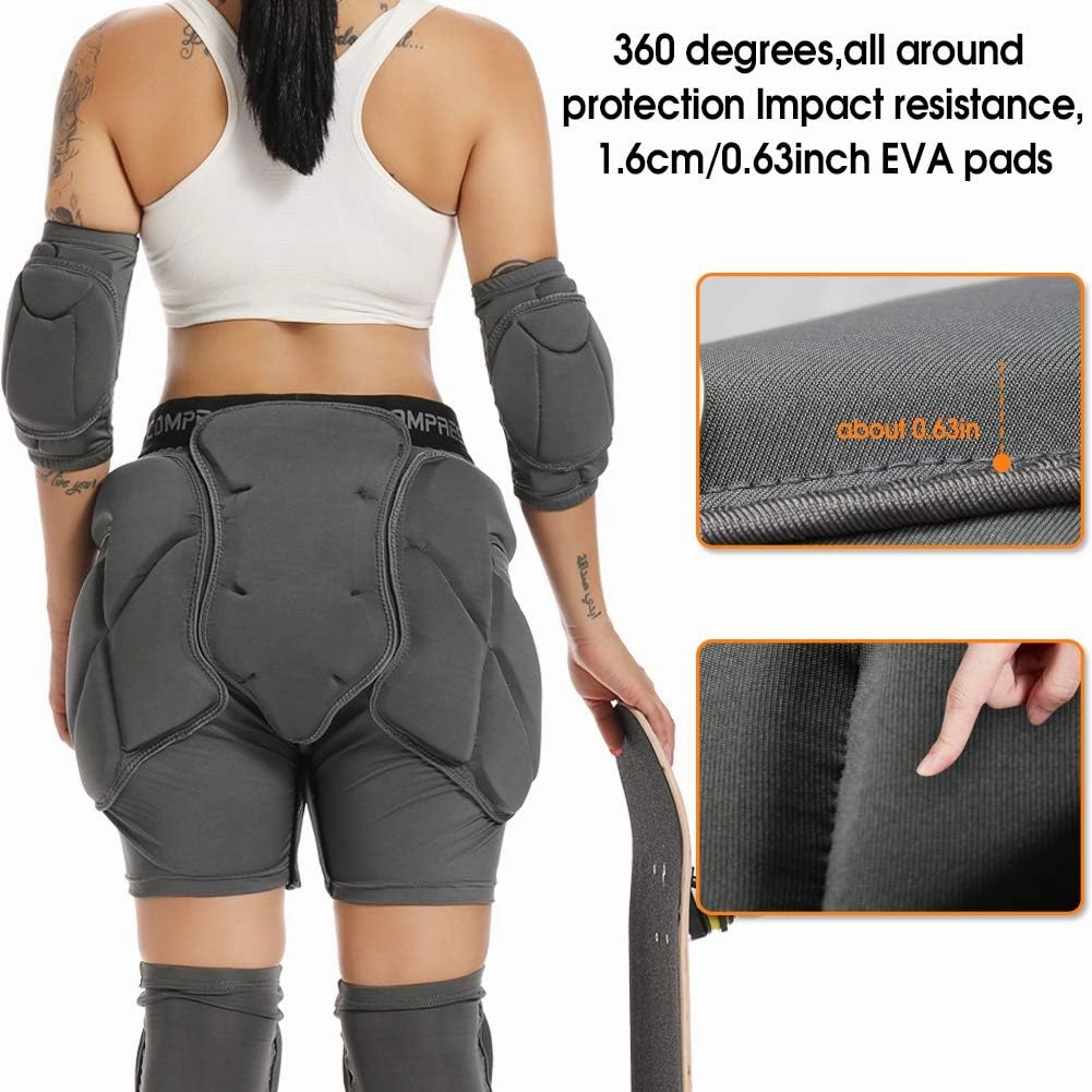 Shinestone Protective Padded Shorts Detachable Pants