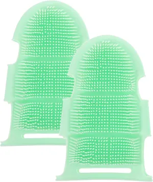 Silicone Bath Brush Gloves for Boys and Girls Adults Body Scrubber Glove Massage Grooves
