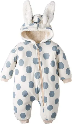 Simplee kids Baby Infant Boy Girl Winter Warm Snowsuit Outwear Newborn Hooded Footed Romper Jumpsuit for 0-18 Months