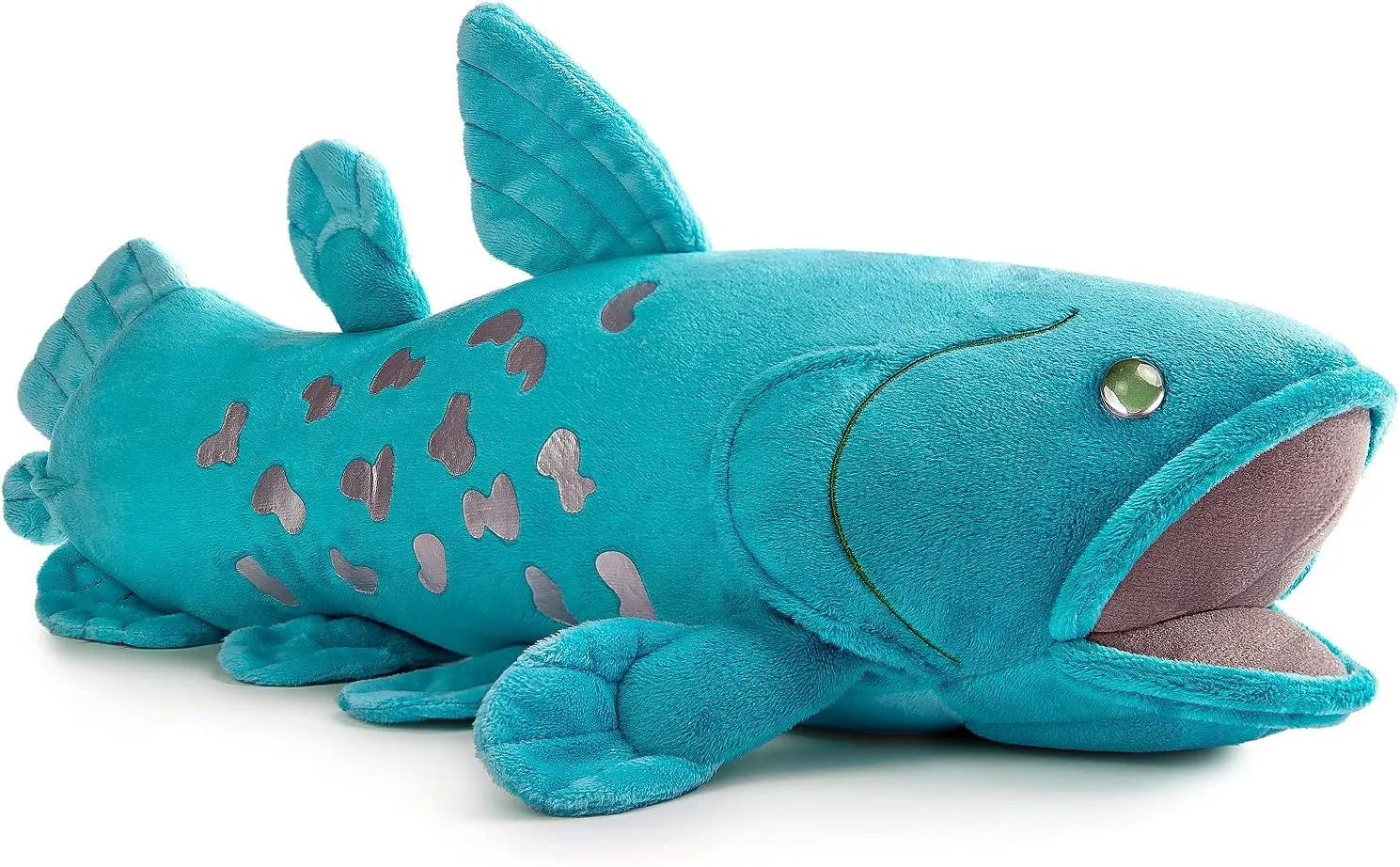 Simulation Coelacanth Plush Toy - 16" Blue Realistic Fish Stuffed Toy, Super Soft Realistic Sea Simulation Fish Doll, Plush Gift Collection Decoration for Kids
