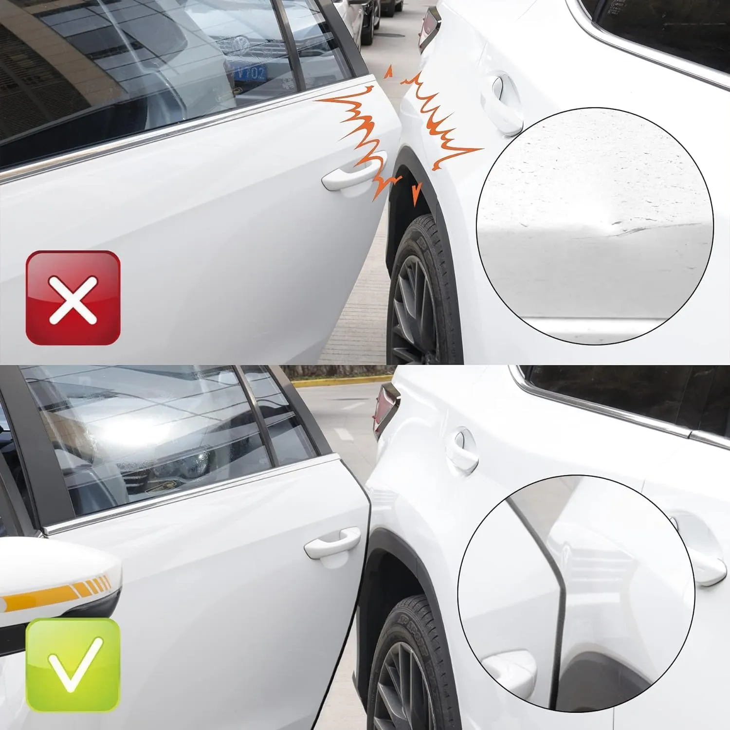 SINGARO 49Ft (15M) Car Door Edge Guard, No Glue Car Door Entry Guard Protective Strip, Rubber Edge Trim Car Door Protector, Applicable to Car, Truck, SUV and ATV, Car Exterior Accessories（Black）