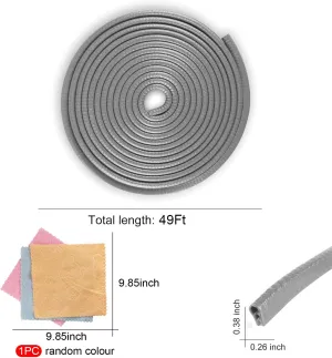SINGARO 49Ft (15M) Car Door Edge Guard, No Glue Car Door Entry Guard Protective Strip, Rubber Edge Trim Car Door Protector, Applicable to Car, Truck, SUV and ATV, Car Exterior Accessories（Gray）