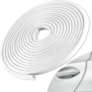 SINGARO 49Ft (15M) Car Door Edge Guard, No Glue Car Door Entry Guard Protective Strip, Rubber Edge Trim Car Door Protector, Applicable to Car, Truck, SUV and ATV, Car Exterior Accessories（White）