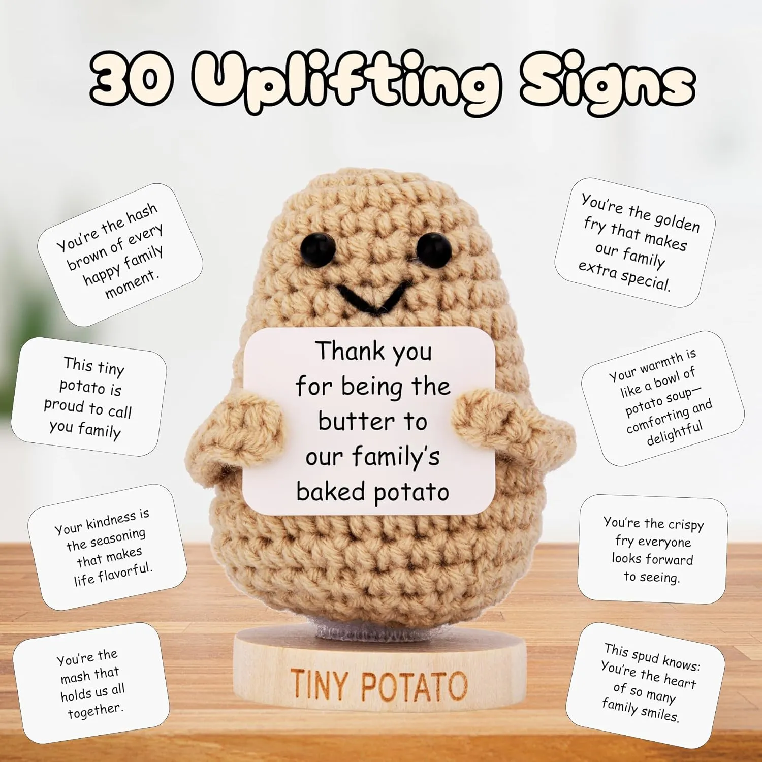 Sister in Law Gifts for Mothers Day - Positive Potato Crochet Doll with 30 Messages for Your Sister Inlaw, Sister-in-Law Birthday Gift, Cute Present Ideas Gifts for Bonus Sisters in Law