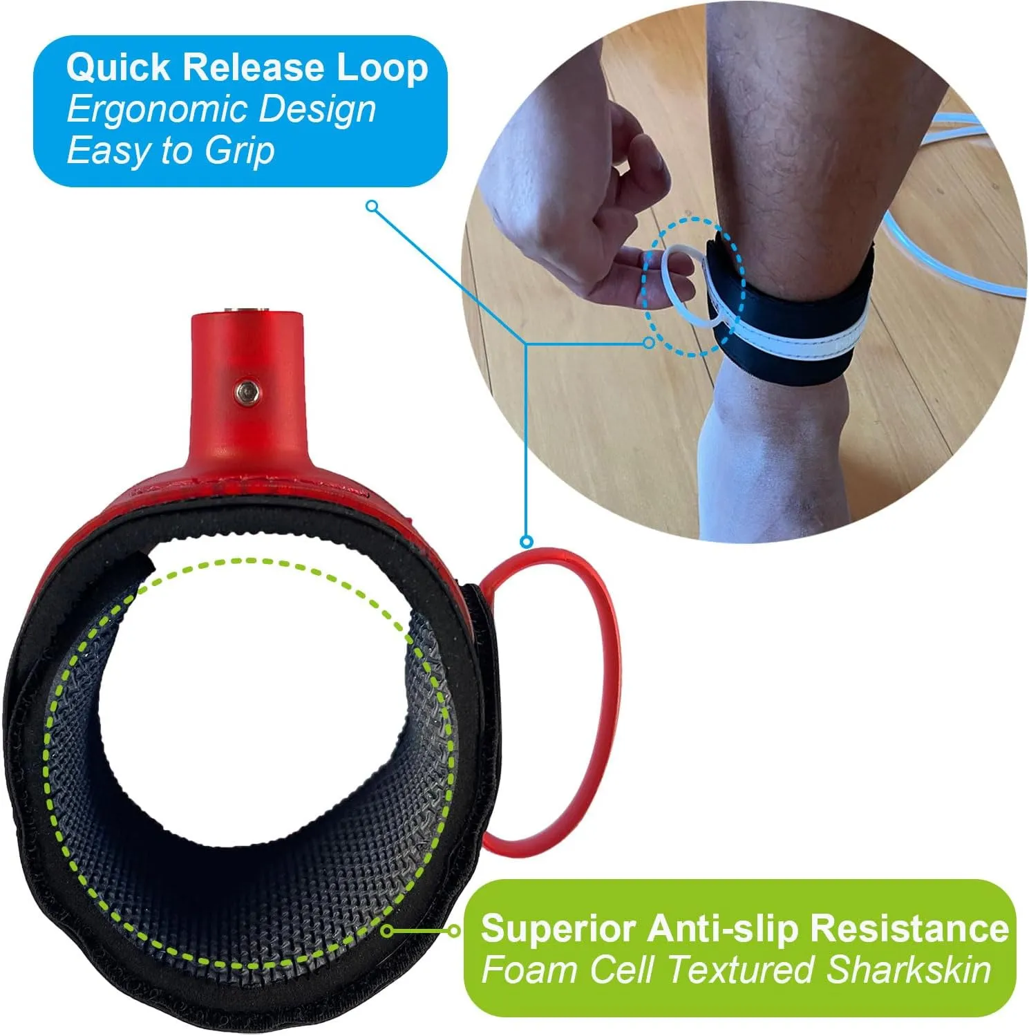SIXPACK ACTION Pioneering 5ft/6ft/7ft/8ft/9ft Comp Pro Surf Leash, Surfboard Leash with 360-Degree Integral Molding Cuff Providing Maximum Durability, Flexibility and Comfort