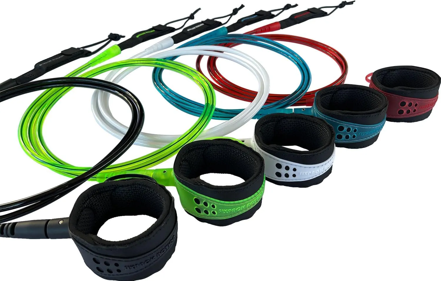 SIXPACK ACTION Pioneering 5ft/6ft/7ft/8ft/9ft Comp Pro Surf Leash, Surfboard Leash with 360-Degree Integral Molding Cuff Providing Maximum Durability, Flexibility and Comfort