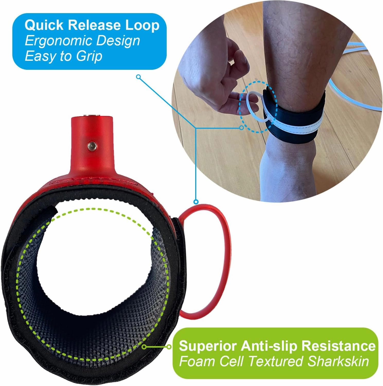 SIXPACK ACTION Pioneering 5ft/6ft/7ft/8ft/9ft Comp Pro Surf Leash, Surfboard Leash with 360-Degree Integral Molding Cuff Providing Maximum Durability, Flexibility and Comfort