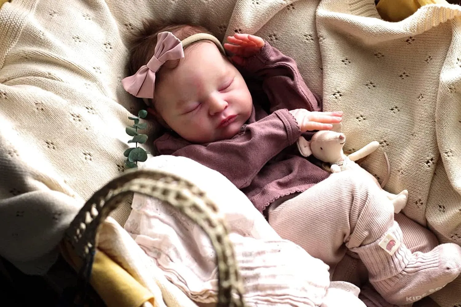 Sleeping Reborn Baby Dolls 19 inch Baby Doll Boy Real Life Toddler Girl Toy, Realistic Newborn Babies Soft Silicone Weighted Body Baby Doll Handmade Children Gifts