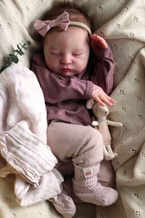 Sleeping Reborn Baby Dolls 19 inch Baby Doll Boy Real Life Toddler Girl Toy, Realistic Newborn Babies Soft Silicone Weighted Body Baby Doll Handmade Children Gifts