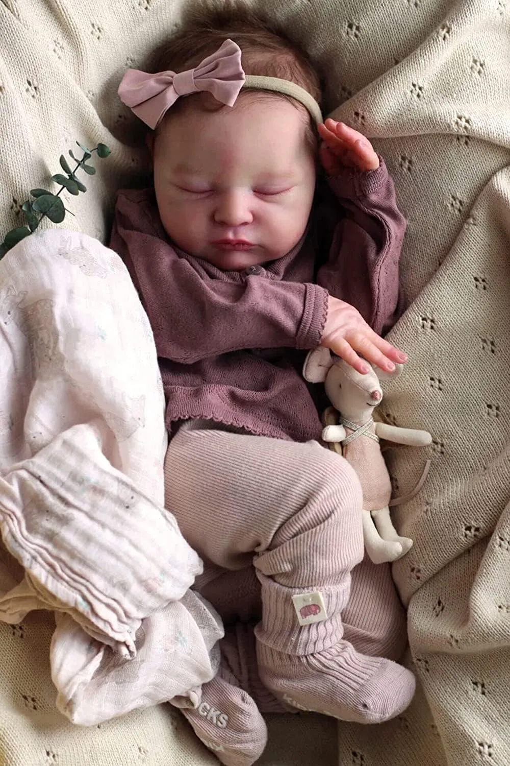 Sleeping Reborn Baby Dolls 19 inch Baby Doll Boy Real Life Toddler Girl Toy, Realistic Newborn Babies Soft Silicone Weighted Body Baby Doll Handmade Children Gifts