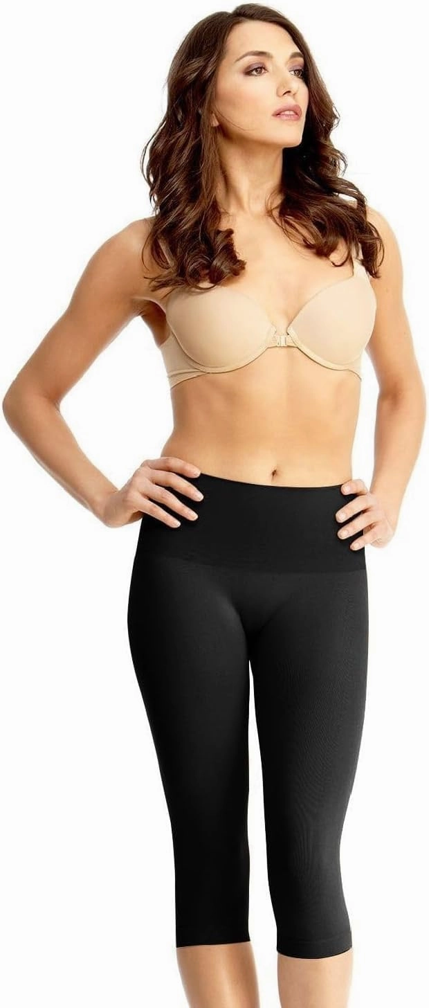 SlimMe Shapewear Leggings, High Waisted Tummy Control Capri Shapewear, Comfortable Knee Length Body Shaper - S to Q2