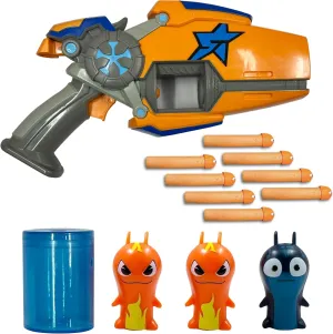 Slugterra Eli's Blaster & Mini Collectible Figurines Bundle, Set Includes 1 Blaster, 5-Pack Slug Characters & 3 Foam Slug Ammo, Toy for Kids & Teens