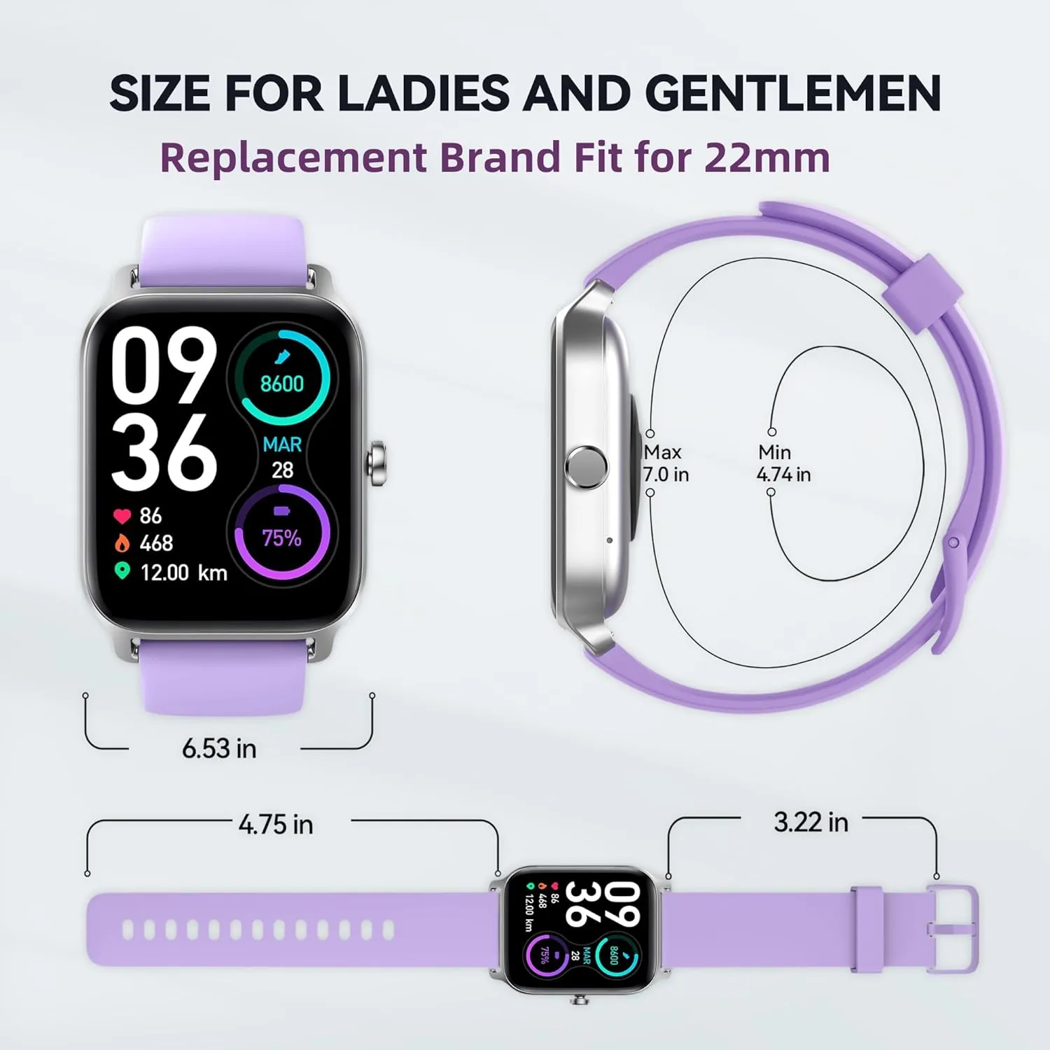 Smart Watch for Women Men, Smartwatch 1.8'' Alexa Fitness Tracker IP68 Waterproof Smart Watches for Women Compatible for Android & iOS with Bluetooth Calls, IP68 Heart Rate/Sleep/SpO2 Monitor, 110 