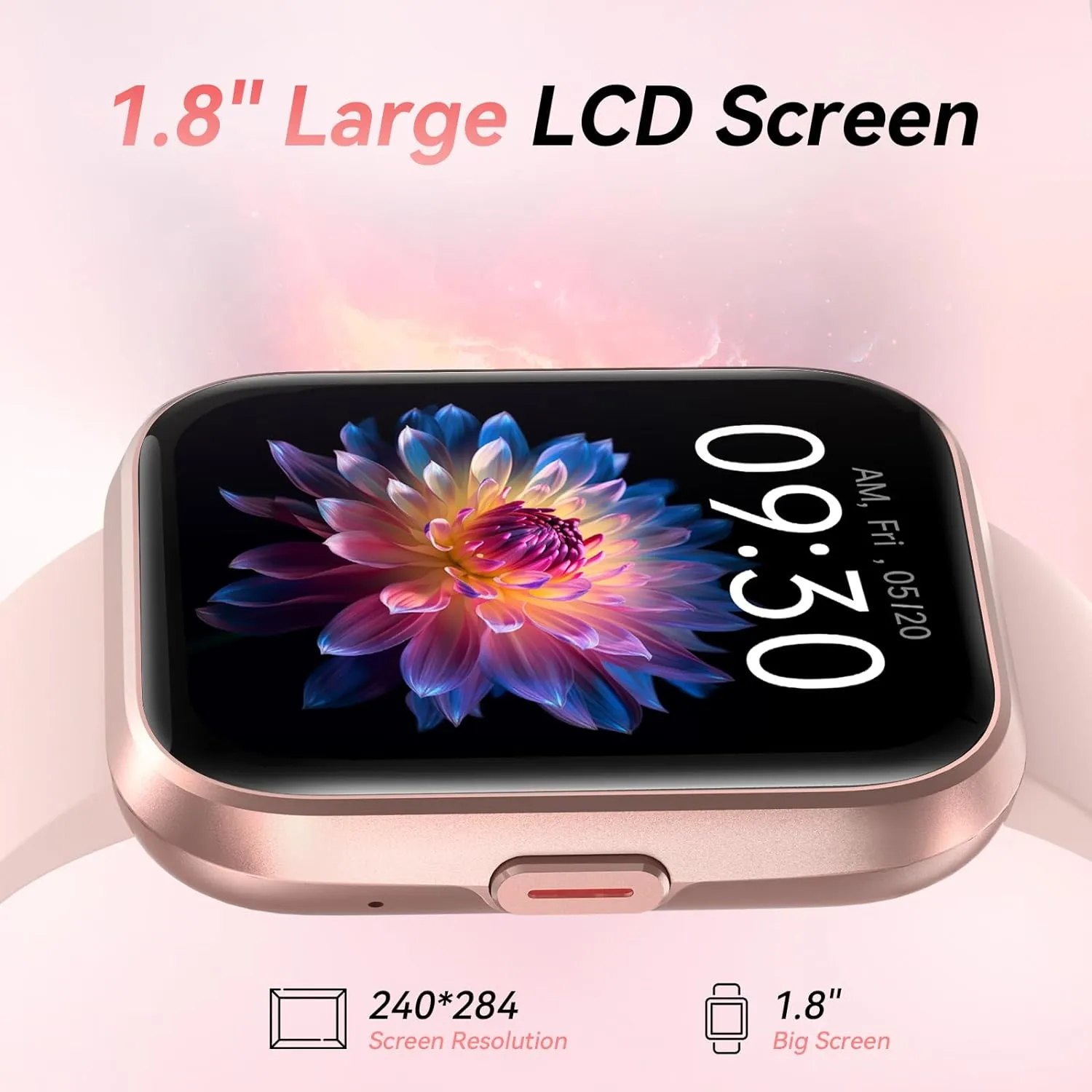 Smart Watches for Women Android iPhone, [1.8'' HD Screen] Smartwatch Alexa Built-in Fitness Tracker Watch with Bluetooth Calls, IP68 Waterproof, Heart Rate/Sleep/SpO2 Monitor, 110 Sports Mode
