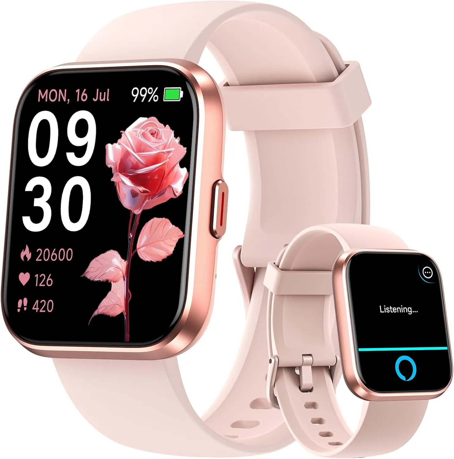 Smart Watches for Women Android iPhone, [1.8'' HD Screen] Smartwatch Alexa Built-in Fitness Tracker Watch with Bluetooth Calls, IP68 Waterproof, Heart Rate/Sleep/SpO2 Monitor, 110 Sports Mode