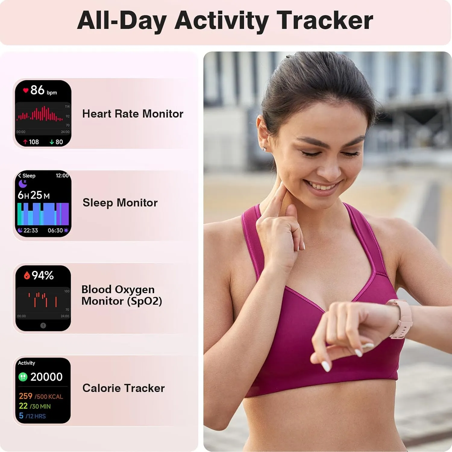 Smart Watches for Women Android iPhone, [1.8'' HD Screen] Smartwatch Alexa Built-in Fitness Tracker Watch with Bluetooth Calls, IP68 Waterproof, Heart Rate/Sleep/SpO2 Monitor, 110 Sports Mode