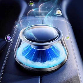Smart Car Air Freshener Diffuser 5 Ambient Light & Mist Car Fragrance, Auto On/Off, Adjustable Concentration with Two fragrance, Lasts for 6 months, Sandalwood and Pine