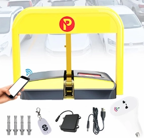 Smart Lock Parking Bollard, Parking Space Lock Folding Parking Barrier, Driveway Bollard, Parking Barrier Automatic Barrier Remote Control for Home, Business, Office