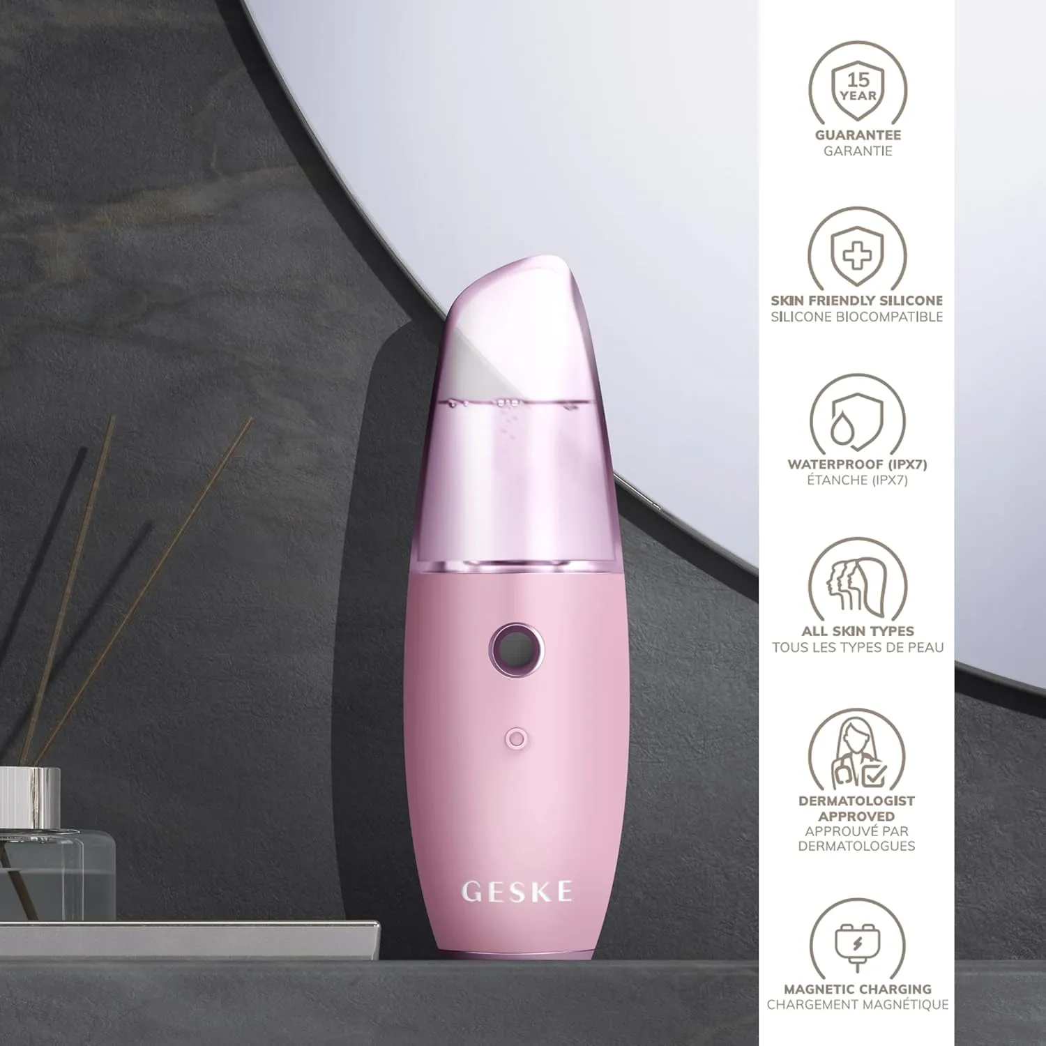 SmartAppGuided™ Facial Hydration Refresher | 4 in 1 | Water Atomizer | Moisturizing Spray Machine | Face Mister | Humidifier for Natural Glow | Reduce Redness & Dry Skin