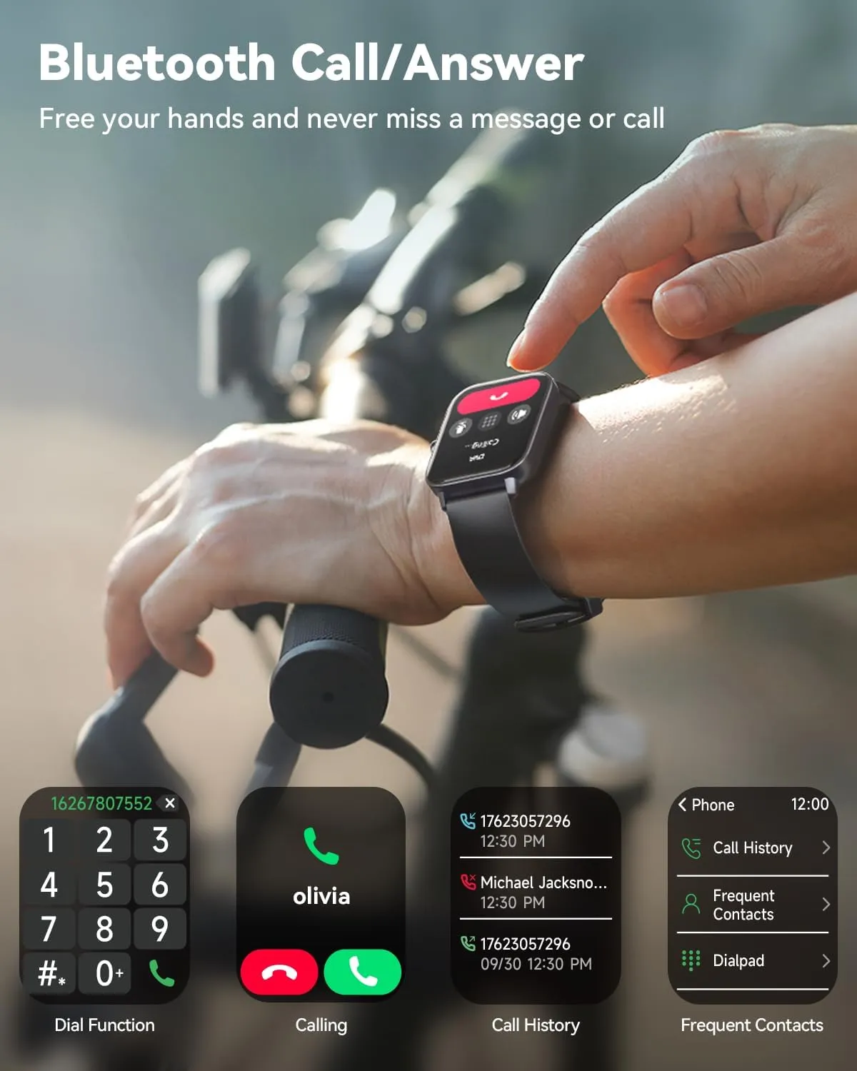 Smartwatch for Men Women, Alexa Built-in, 1.8" Fitness Tracker, IP68 Waterproof Smartwatch for Android & iPhone with Bluetooth Call (Answer/Make), Heart Rate/SpO2/Sleep Monitor/Pedometer, Black