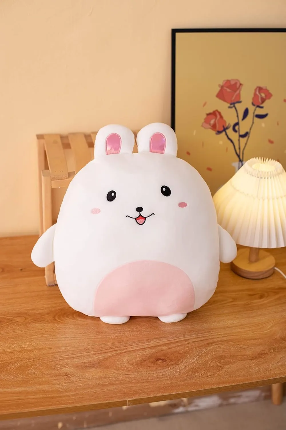 Soft Bunny Plush Hugging Pillow Cute White Rabbit Stuffed Animal Plushies Toy Bunny Rabbit Kids Stuffed Animals Plush Toys for Birthday, Valentine, Christmas 12 Inch