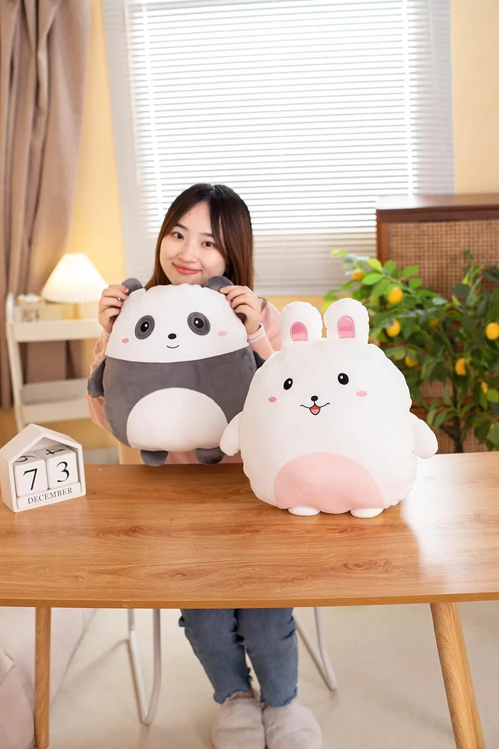 Soft Bunny Plush Hugging Pillow Cute White Rabbit Stuffed Animal Plushies Toy Bunny Rabbit Kids Stuffed Animals Plush Toys for Birthday, Valentine, Christmas 12 Inch