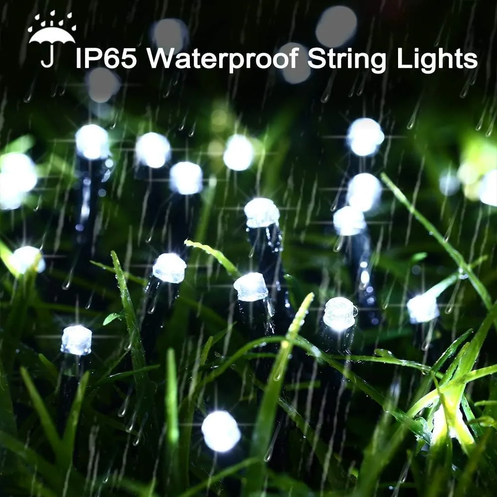 Solar Christmas Light String, 100M 1000 LED Outdoor Light String 8 Modes Waterproof Solar String Lights for Trees Patio Fence Party Christmas Decor (White)