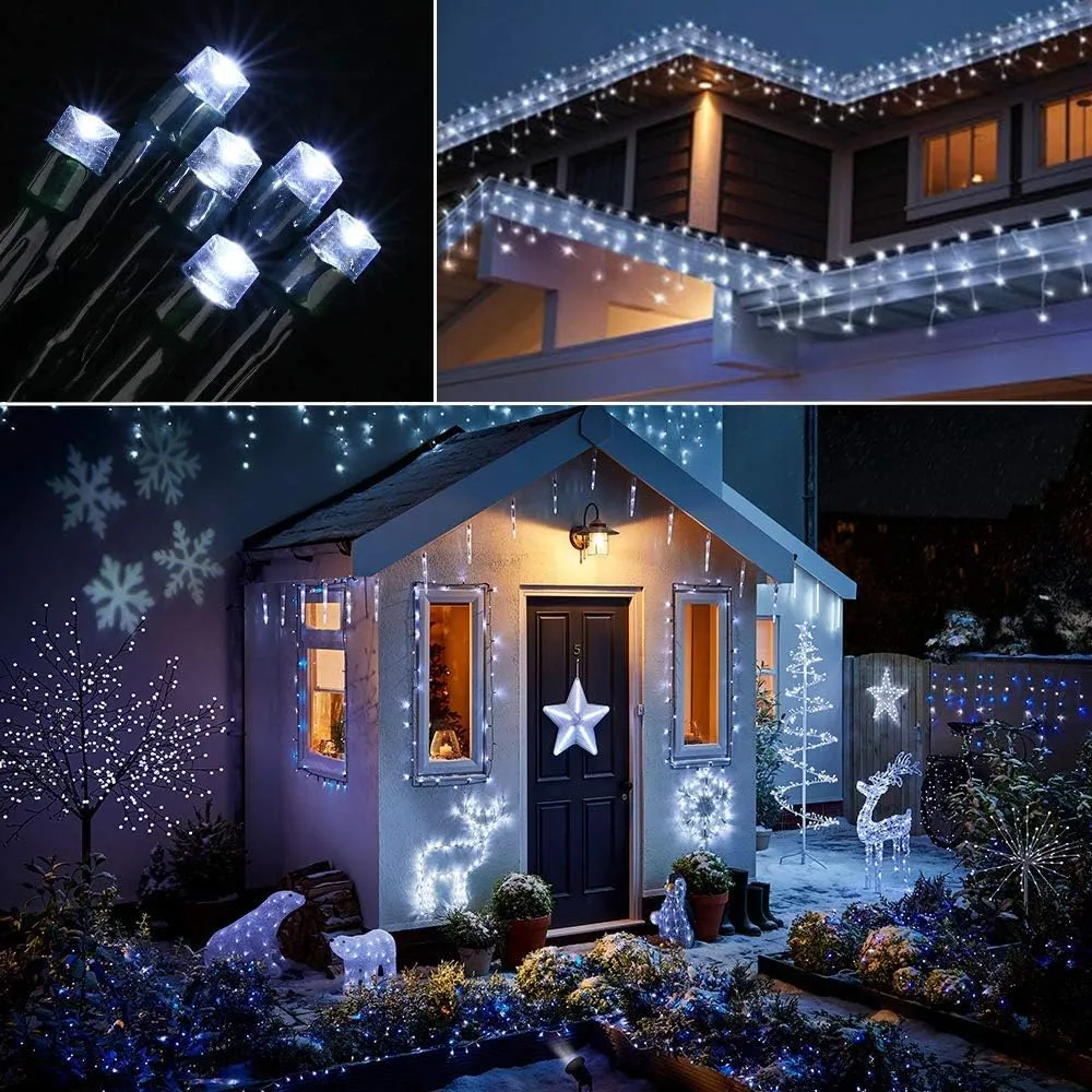 Solar Christmas Light String, 100M 1000 LED Outdoor Light String 8 Modes Waterproof Solar String Lights for Trees Patio Fence Party Christmas Decor (White)