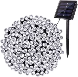 Solar Christmas Light String, 100M 1000 LED Outdoor Light String 8 Modes Waterproof Solar String Lights for Trees Patio Fence Party Christmas Decor (White)