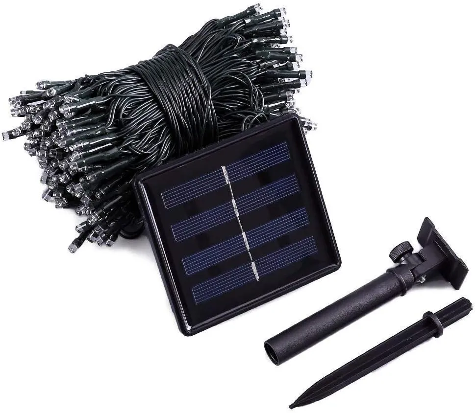 Solar Christmas Light String, 100M 1000 LED Outdoor Light String 8 Modes Waterproof Solar String Lights for Trees Patio Fence Party Christmas Decor (White)