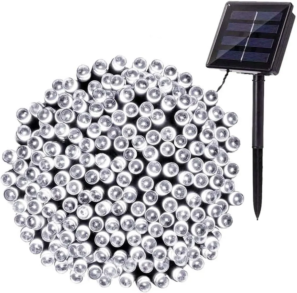 Solar Christmas Light String, 100M 1000 LED Outdoor Light String 8 Modes Waterproof Solar String Lights for Trees Patio Fence Party Christmas Decor (White)