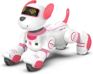 SONOMO Remote Control Robot Dog Toy, Interactive Robotic Puppy Toys - Fun and Programmable Stunt Robot Dog for Kids Ages 3-8 Pink (Pink)