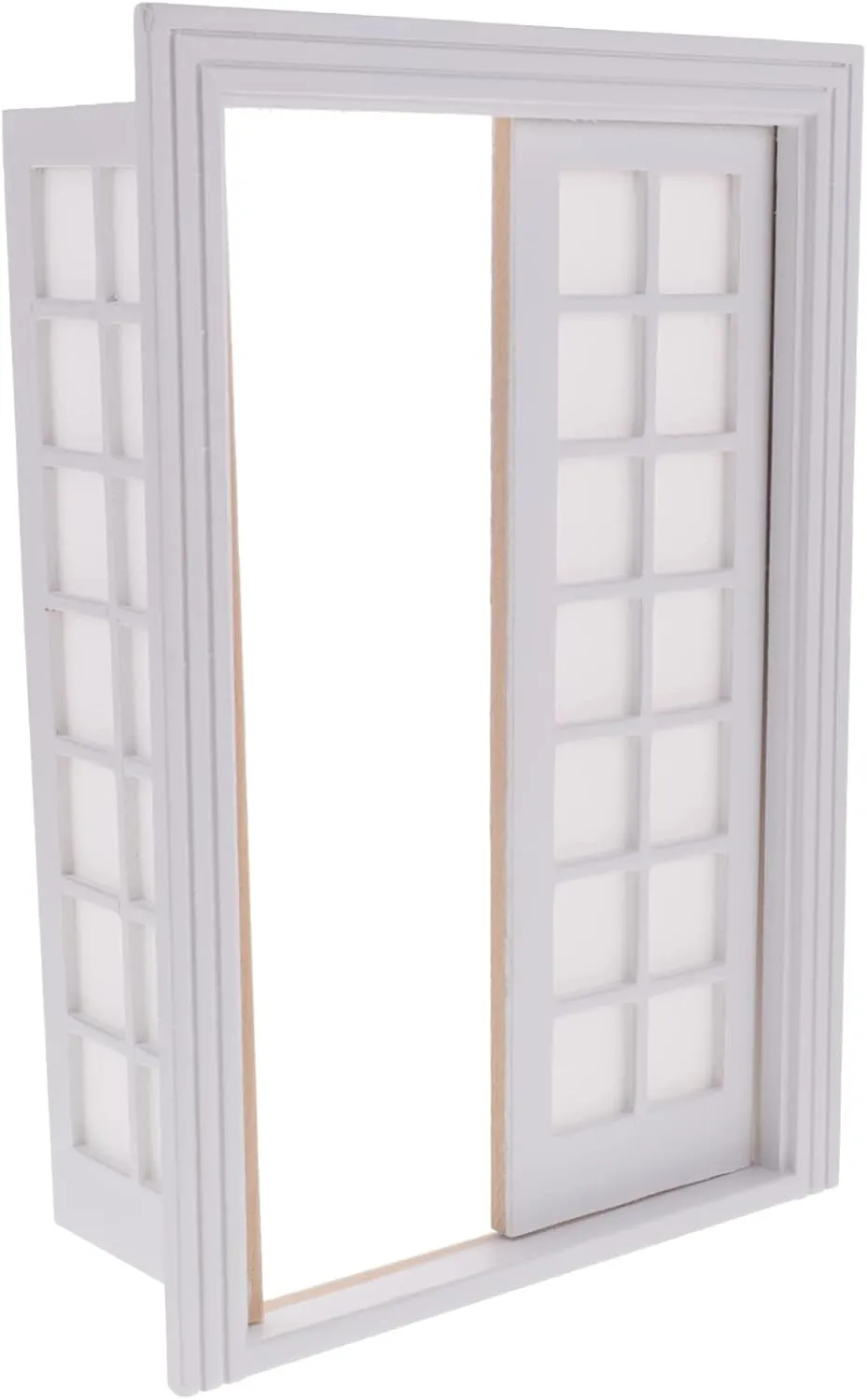 Sosoport Wooden Mini Door Accessory Set for Dollhouse Miniature Fairy Door and Windows