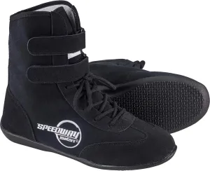 Speedway Motors Black Hightop Racing Shoes, Size 9.5, SFI 3.3/5, Flexible Leather