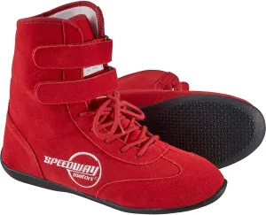 Speedway Motors Red Hightop Racing Shoes, 9.5, SFI 3.3/5, Flexible Leather