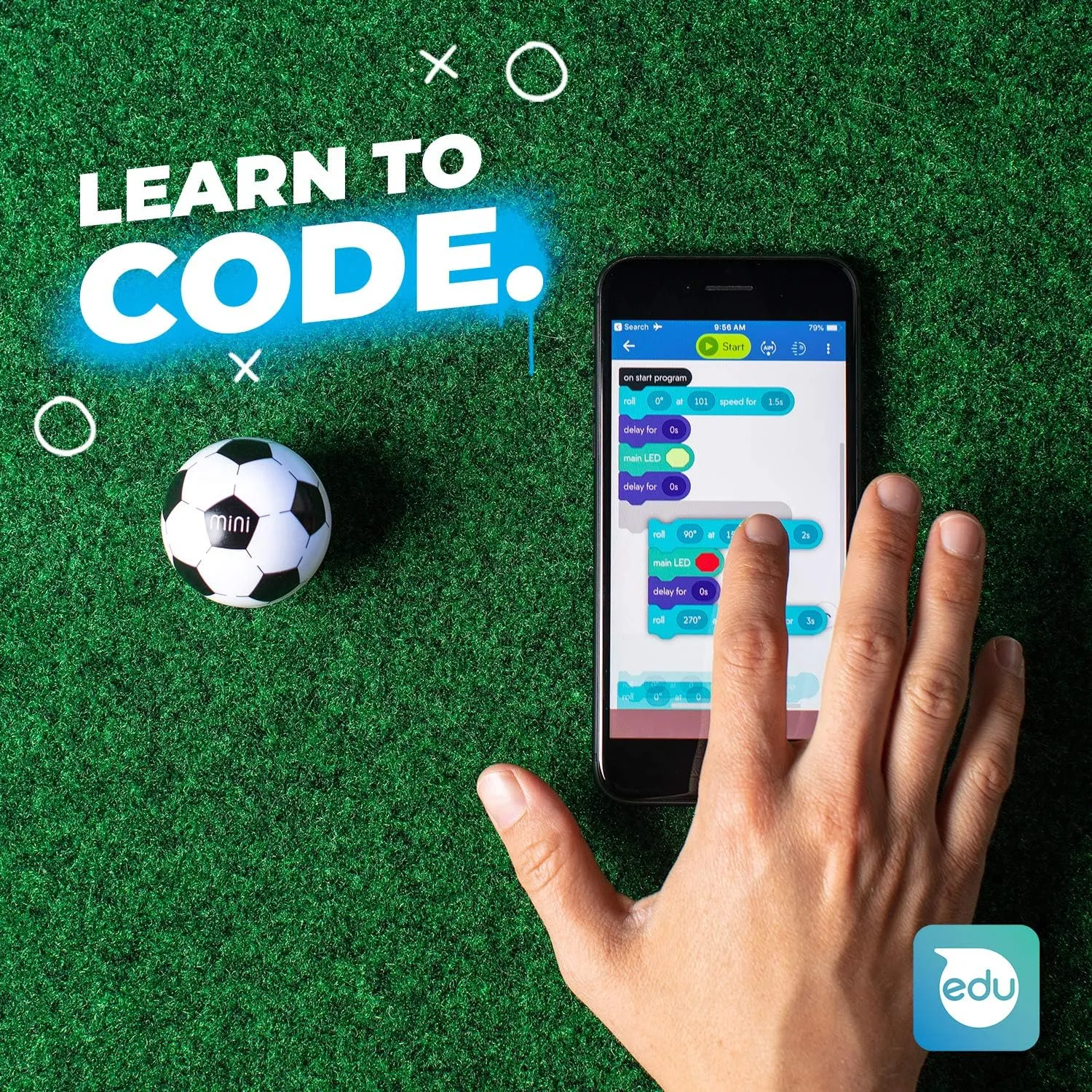Sphero Mini Soccer - Coding Robot Ball - Educational Coding and Gaming for Kids and Teens - Bluetooth Connectivity - Interactive and Fun Learning Experience for Ages 8 