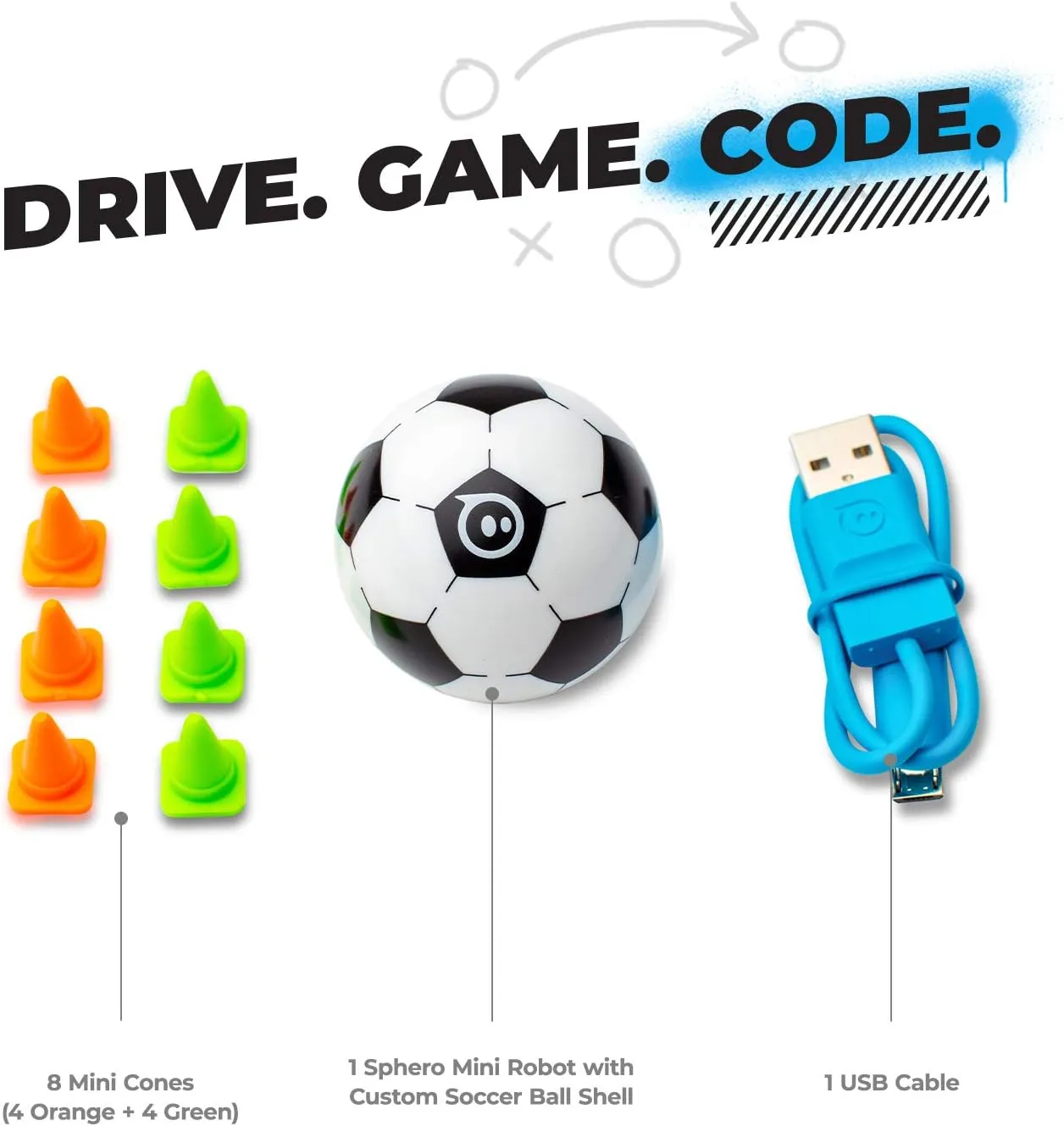 Sphero Mini Soccer - Coding Robot Ball - Educational Coding and Gaming for Kids and Teens - Bluetooth Connectivity - Interactive and Fun Learning Experience for Ages 8 