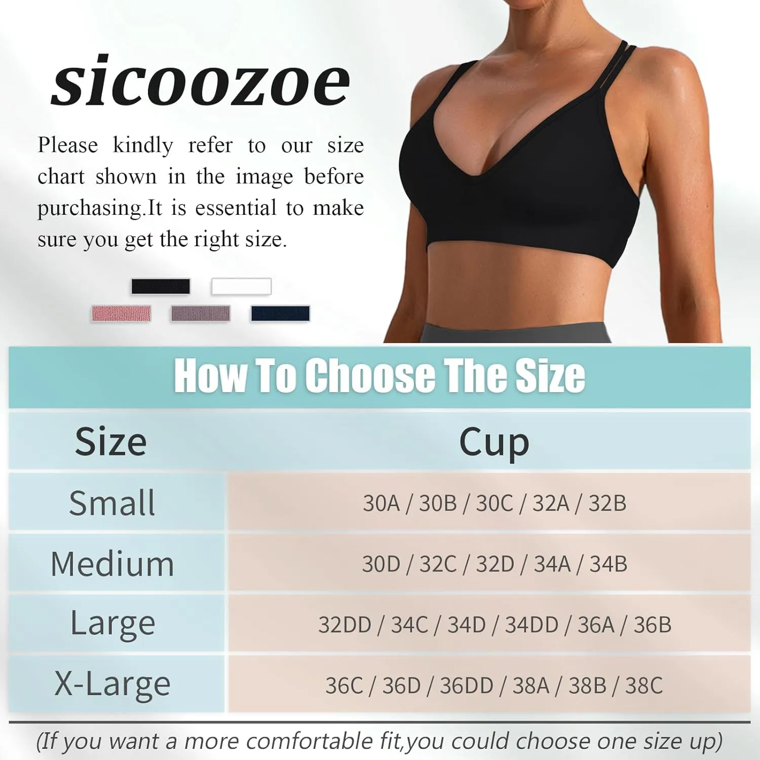 Sports Bra for Women V-Neck Strappy Criss Cross Yoga Bra Padded Medium Support Workout Gym Athletic Fitness Bras 3 Pack