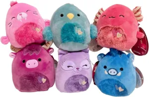 Squishmallows 2024 Valentine C Squad Set of 6 Cow Axolotl Fox Walrus Warthog 5" Mini Plush Doll