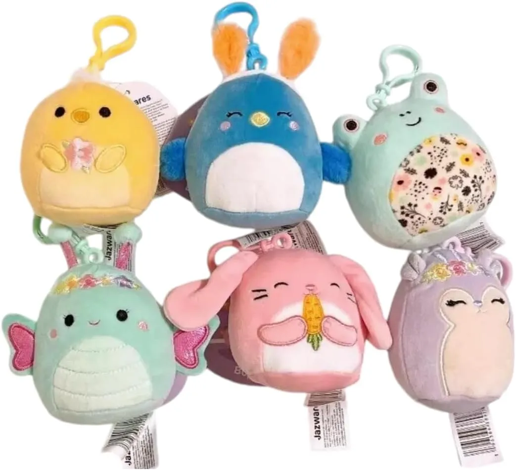 Squishmallows Easter Squad 3.5" Plush Toys, Set of 6 Mini Bunny, Butterfly, Frog Dolls