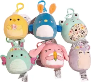 Squishmallows Easter Squad 3.5" Plush Toys, Set of 6 Mini Bunny, Butterfly, Frog Dolls